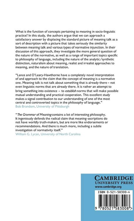 Produktbild: The Grammar of Meaning