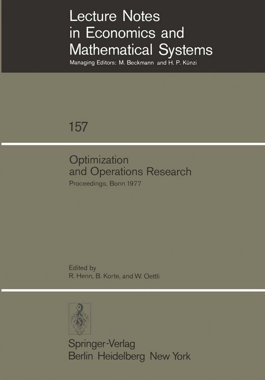 Produktbild: Optimization and Operations Research