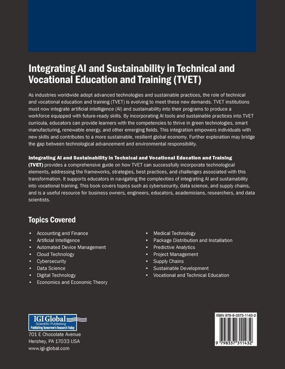 Produktbild: Integrating AI and Sustainability in Technical and Vocational Education and Training (TVET)