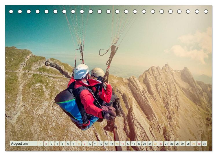 Produktbild: Paragliding - Mut zum Abenteuer (Tischkalender 2026 DIN A5 quer), CALVENDO Monatskalender