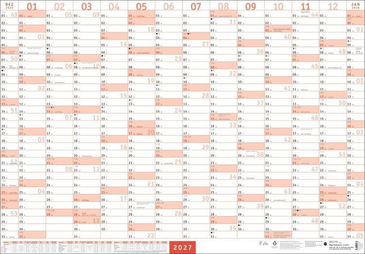 Produktbild: Mega-Posterplaner, rot 2027