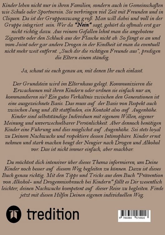 Produktbild: Pr&auml;vention von Alkohol- und Drogenmissbrauch bei Kindern