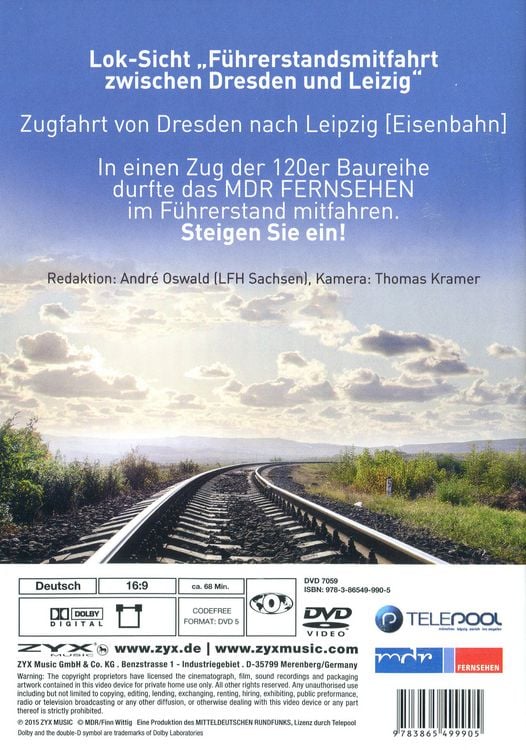 Eisenbahnfahrt - Führerstandsfahrt Leipzig-Dresden - DVD