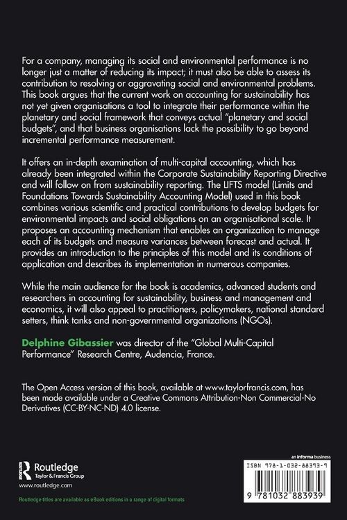 Produktbild: Accounting for Social and Environmental Sustainability