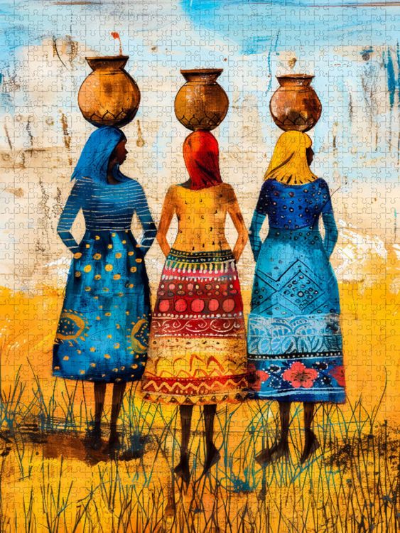 Produktbild: CALVENDO Puzzle Drei afrikanische Frau auf dem Heimweg | 2000 Teile Lege-Gr&ouml;&szlig;e 90x67cm Foto-Puzzle f&uuml;r gl&uuml;ckliche Stunden