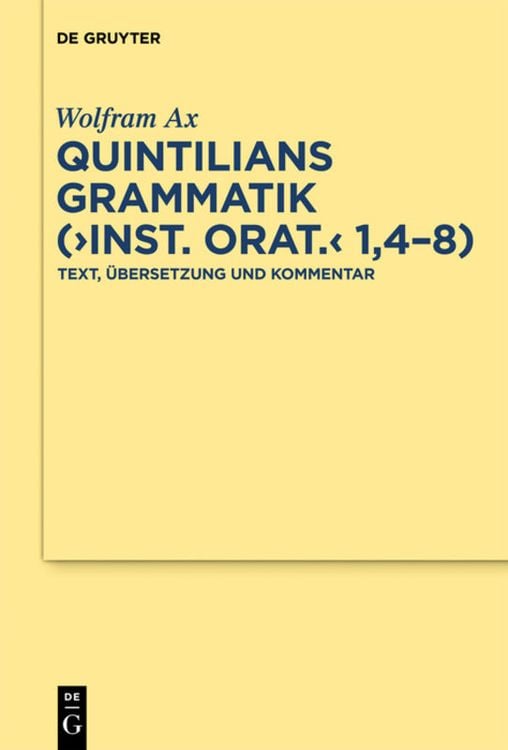 Produktbild: Quintilians Grammatik ("Inst. orat." 1,4-8)