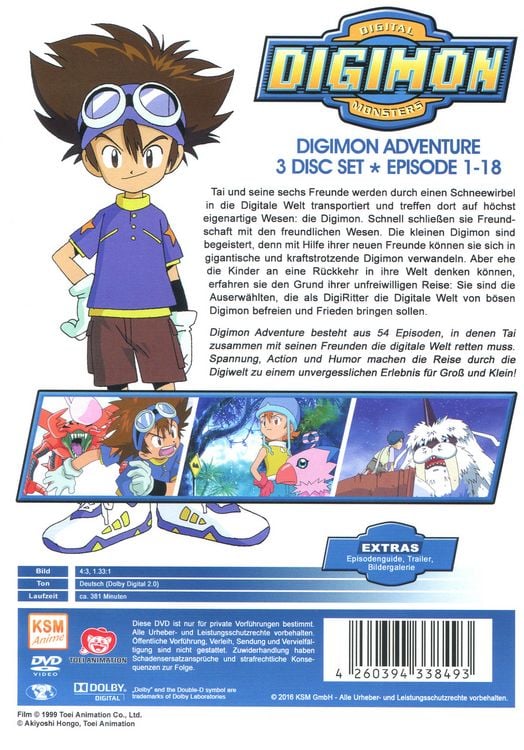 Digimon Adventure 01 (Volume 1: Episode 01-18) [3 DVDs] als DVD kaufen