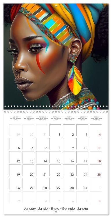 Produktbild: Women from Africa - Portraits in the style of African culture (Wall Calendar 2026 12 &times; 12 Inch) CALVENDO 12 Month Wall Calendar