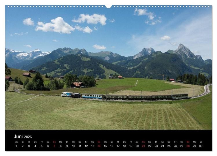 Produktbild: Schweizer Eisenbahn (hochwertiger Premium Wandkalender 2026 DIN A2 quer), Kunstdruck in Hochglanz