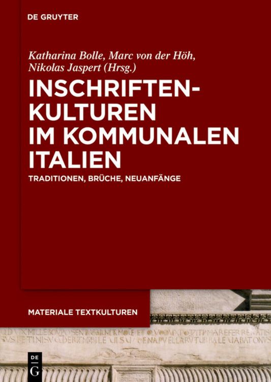 Produktbild: Inschriftenkulturen im kommunalen Italien
