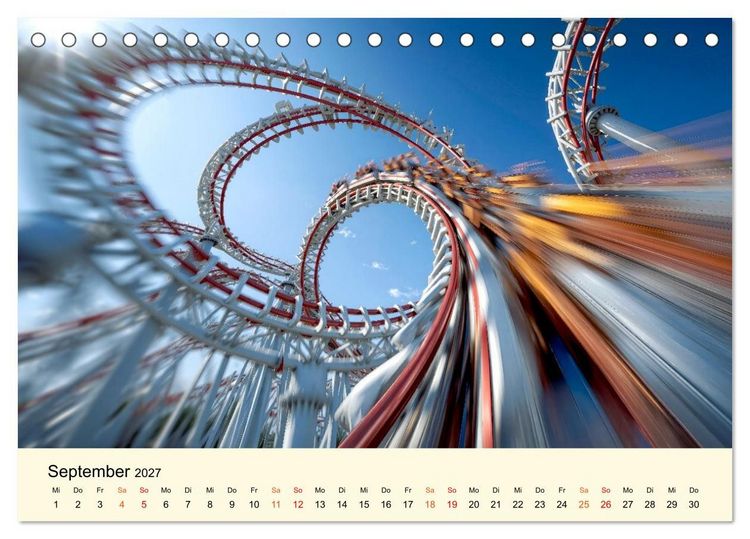 Produktbild: Achterbahn - High Tech, High Speed, High Thrill (Tischkalender 2027 DIN A5 quer), CALVENDO Monatskalender