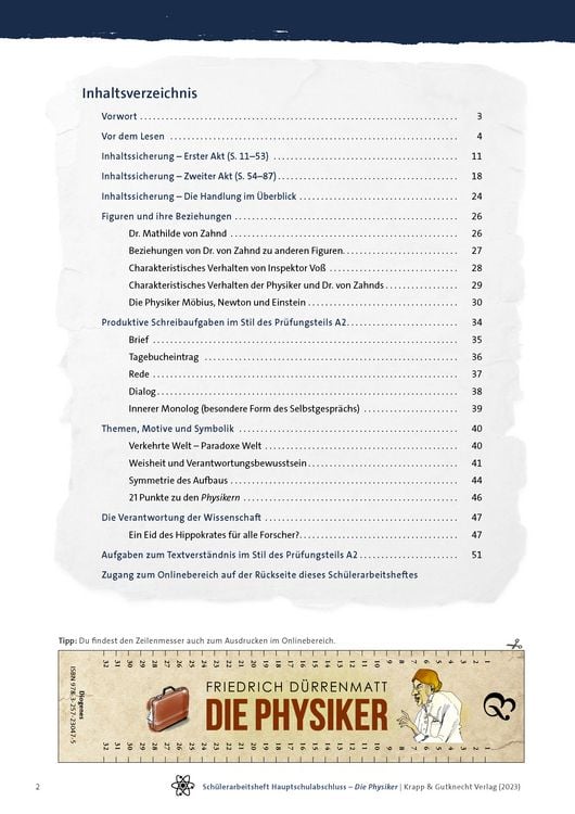 Produktbild: Die Physiker &ndash; Friedrich D&uuml;rrenmatt &ndash; Sch&uuml;lerarbeitsheft &ndash; Hauptschule