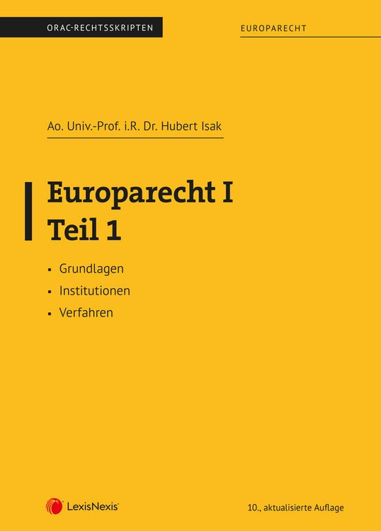 Produktbild: Europarecht I &ndash; Teil 1 (Skriptum)