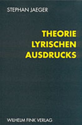 Produktbild: Theorie lyrischen Ausdrucks