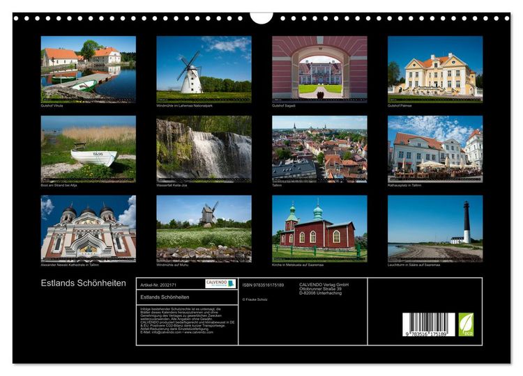 Produktbild: Estlands Sch&ouml;nheiten (Wandkalender 2026 DIN A3 quer), CALVENDO Monatskalender