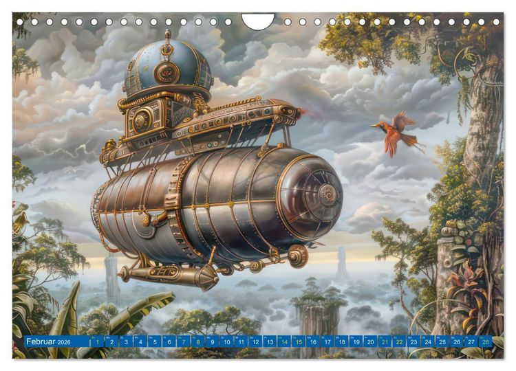 Produktbild: Steampunk Luftschiffe mit einer surrealen Note (Wandkalender 2026 DIN A4 quer), CALVENDO Monatskalender