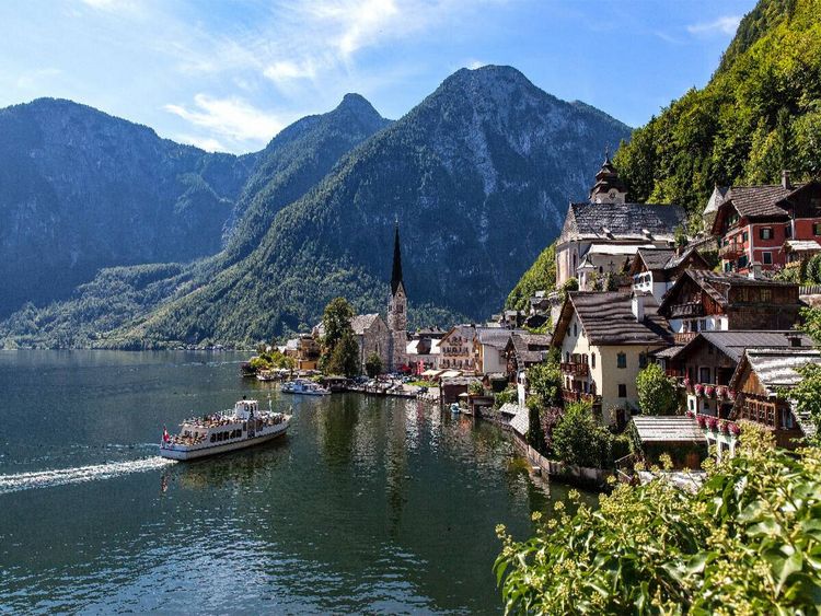 Produktbild: CALVENDO Puzzle Schiffahrt auf dem Hallst&auml;tter See | 1000 Teile Lege-Gr&ouml;&szlig;e 64x48cm Foto-Puzzle f&uuml;r gl&uuml;ckliche Stunden