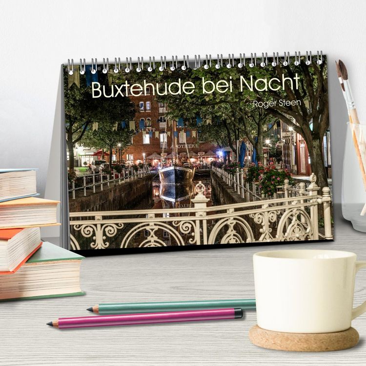 Produktbild: Buxtehude bei Nacht (Tischkalender 2026 DIN A5 quer), CALVENDO Monatskalender