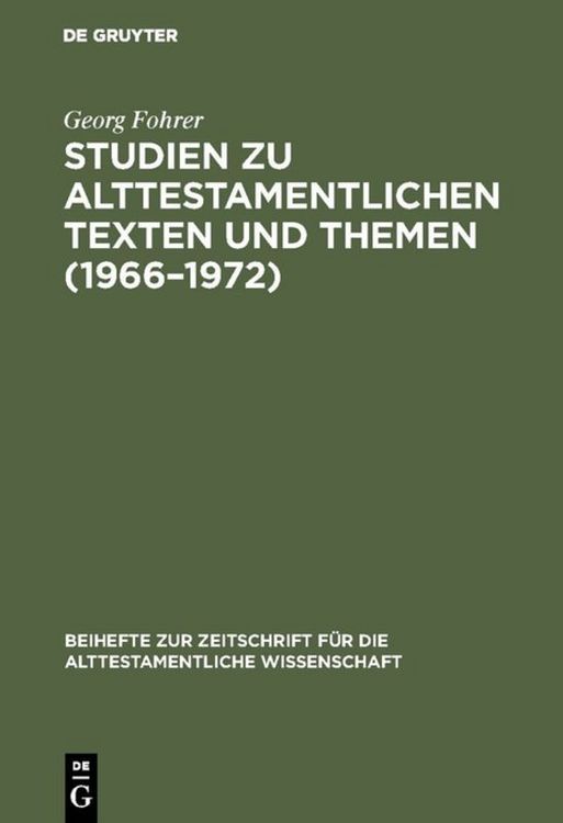 Produktbild: Studien zu alttestamentlichen Texten und Themen (1966&ndash;1972)