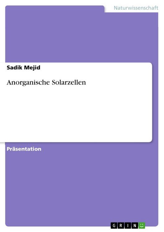 Produktbild: Anorganische Solarzellen
