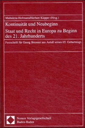 Produktbild: Kontinuit&auml;t und Neubeginn - Staat und Recht in Europa zu Beg
