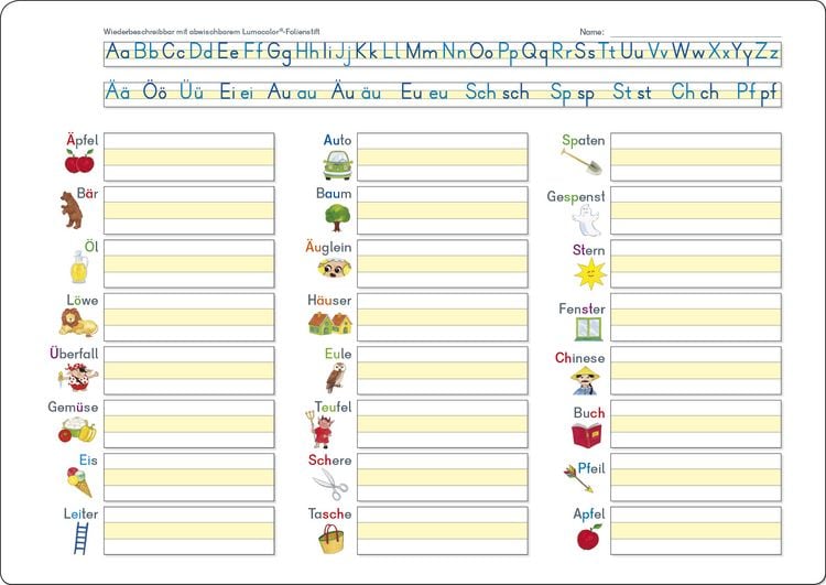 Produktbild: Fragenb&auml;r-Lerntafel: W&ouml;rter-Tafel