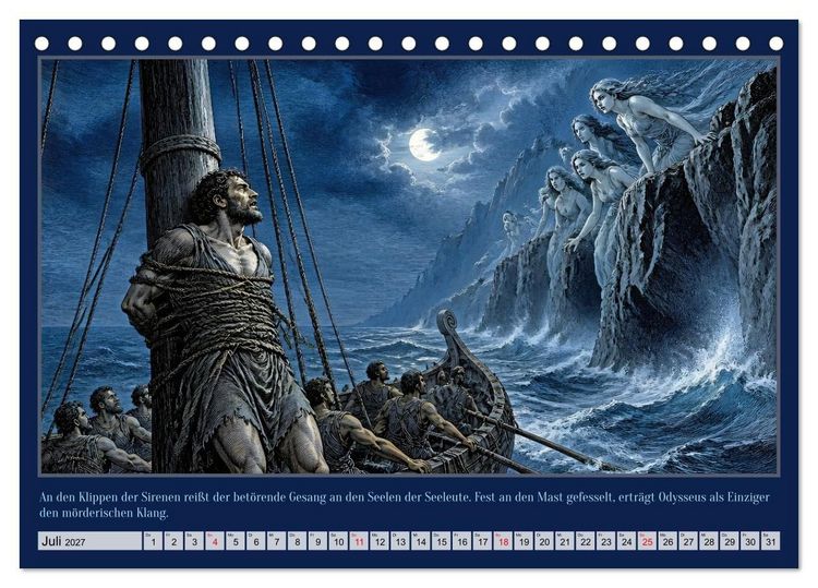Produktbild: Gegen Sturm und G&ouml;tter: Die Heimkehr des Odysseus (Tischkalender 2027 DIN A5 quer), CALVENDO Monatskalender
