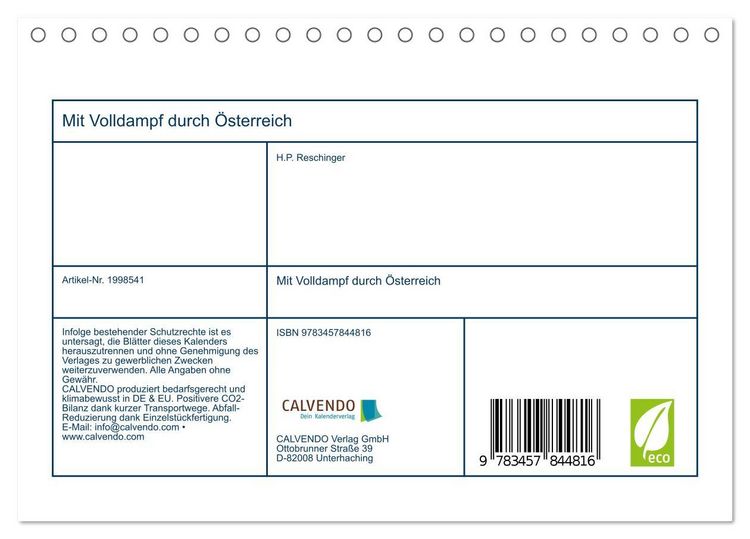 Produktbild: Mit Volldampf durch &Ouml;sterreich (Tischkalender 2026 DIN A5 quer), CALVENDO Monatskalender