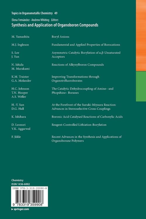 Produktbild: Synthesis and Application of Organoboron Compounds