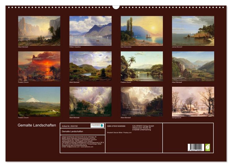 Produktbild: Gemalte Landschaften (Wandkalender 2026 DIN A2 quer), CALVENDO Monatskalender