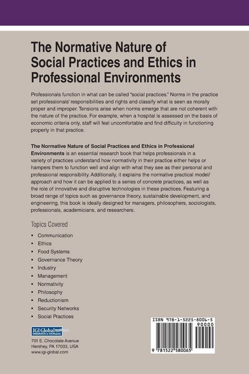 Produktbild: The Normative Nature of Social Practices and Ethics in Professional Environments