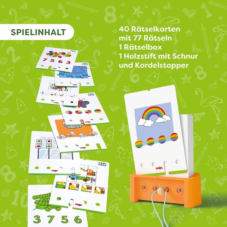 Produktbild: HABA 2013042001 - Logic! CASE SOLO-Challenge 5+, 77x R&auml;tselspa&szlig;, Denkspiel, Starter Set