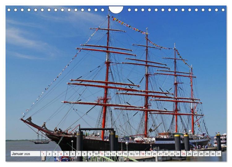 Produktbild: Windjammertreffen - Segelschiffe zu Gast in Bremerhaven (Wandkalender 2026 DIN A4 quer), CALVENDO Monatskalender