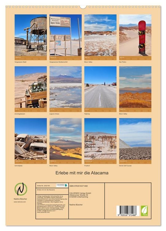 Produktbild: Erlebe mit mir die Atacama (hochwertiger Premium Wandkalender 2026 DIN A2 hoch), Kunstdruck in Hochglanz