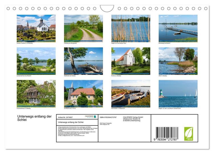 Produktbild: Unterwegs entlang der Schlei (Wandkalender 2027 DIN A4 quer), CALVENDO Monatskalender