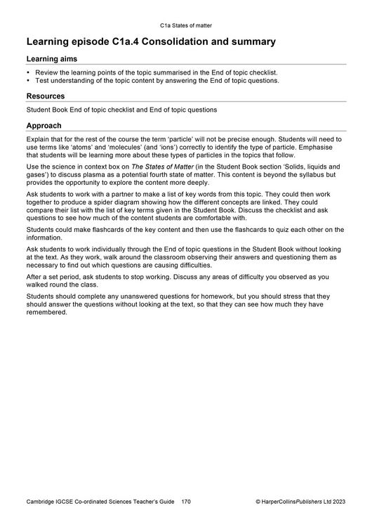 Produktbild: Cambridge Igcse(tm) Co-Ordinated Sciences Teacher Guide
