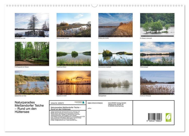 Produktbild: Naturparadies Mei&szlig;endorfer Teiche &ndash; Rund um den H&uuml;ttensee (hochwertiger Premium Wandkalender 2027 DIN A2 quer), Kunstdruck in Hochglanz