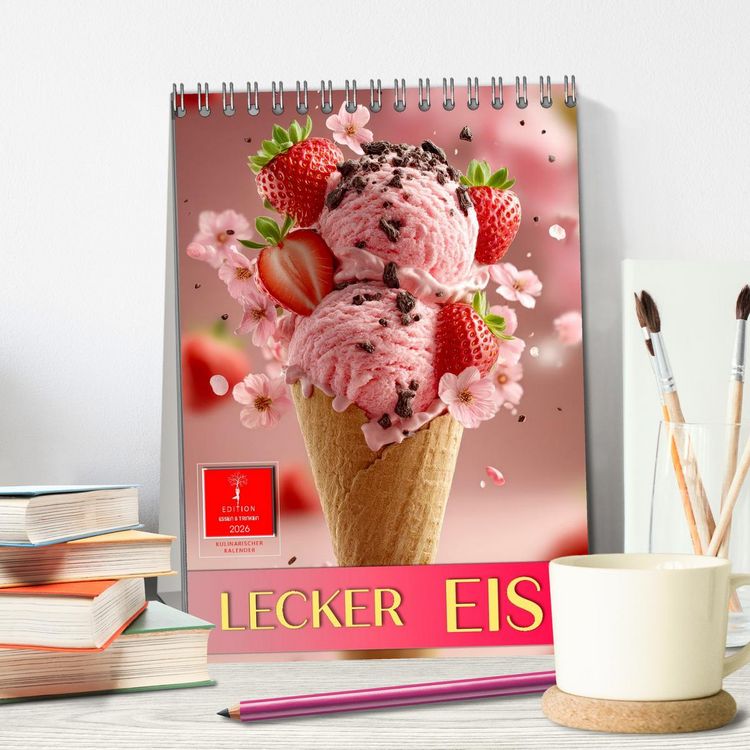 Produktbild: Lecker Eis (Tischkalender 2026 DIN A5 hoch), CALVENDO Monatskalender