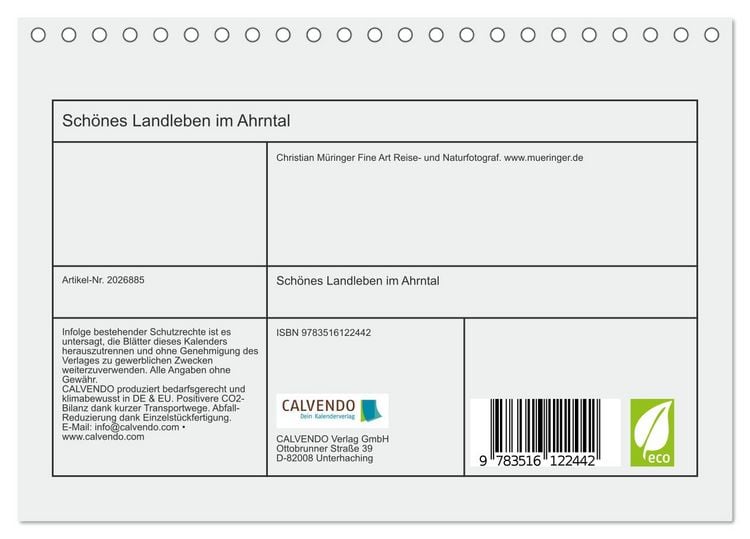 Produktbild: Sch&ouml;nes Landleben im Ahrntal (Tischkalender 2026 DIN A5 quer), CALVENDO Monatskalender