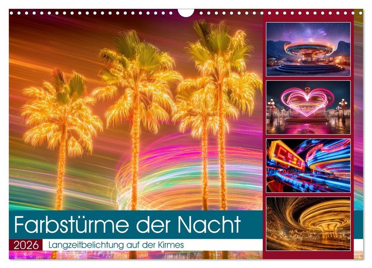 Produktbild: Farbst&uuml;rme der Nacht (Wandkalender 2026 DIN A3 quer), CALVENDO Monatskalender