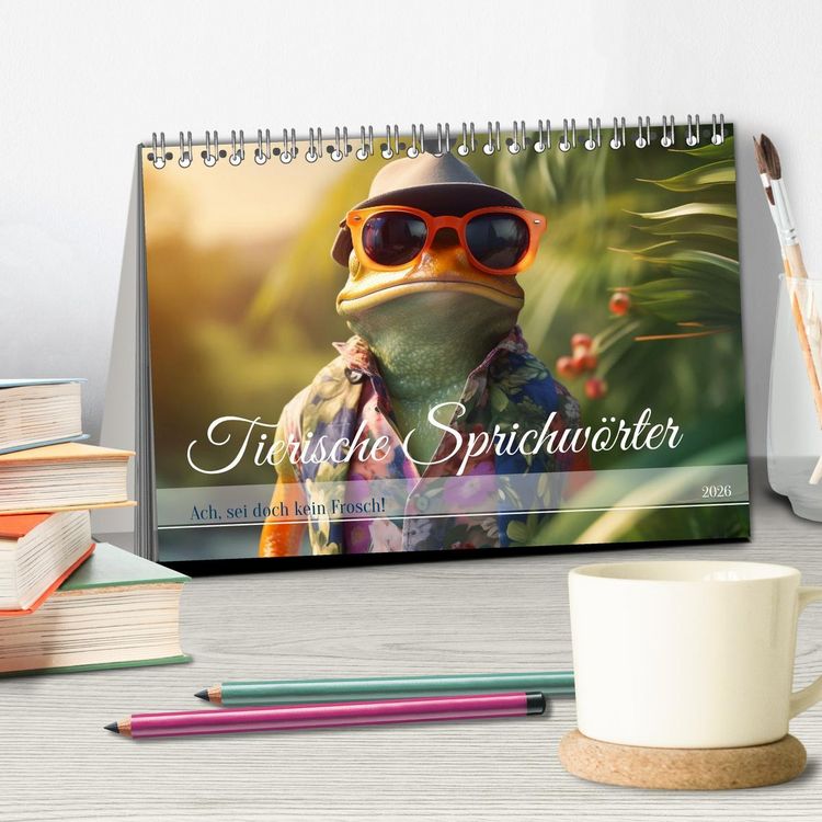 Produktbild: Tierische Sprichw&ouml;rter (Tischkalender 2026 DIN A5 quer), CALVENDO Monatskalender