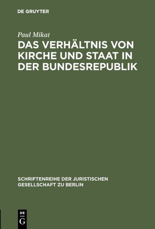 Produktbild: Das Verh&auml;ltnis von Kirche und Staat in der Bundesrepublik