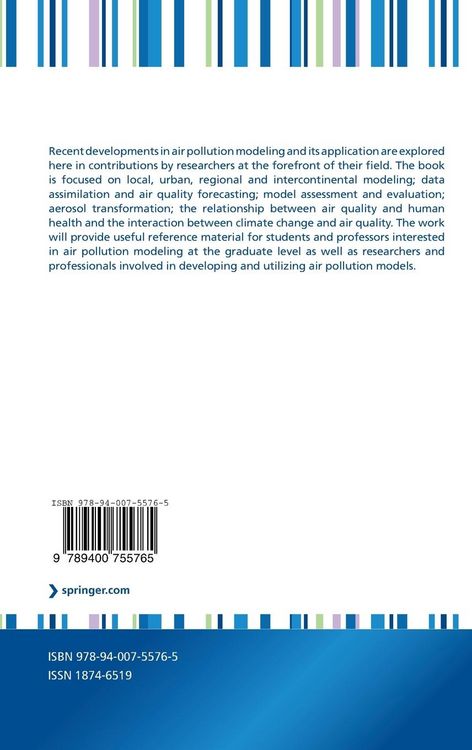 Produktbild: Air Pollution Modeling and its Application XXII