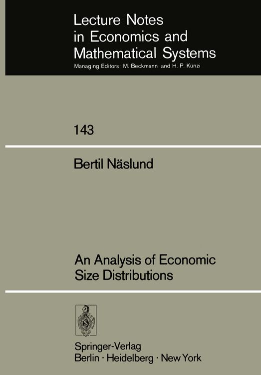 Produktbild: An Analysis of Economic Size Distributions