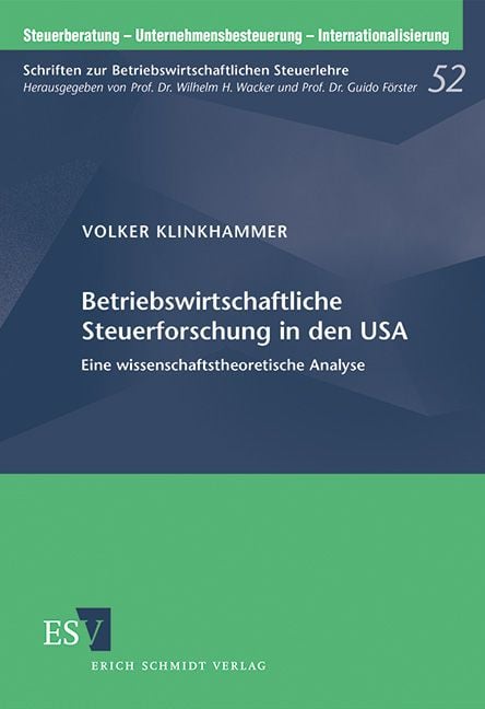 Produktbild: Betriebswirtschaftliche Steuerforschung in den USA