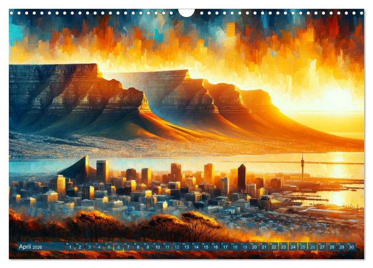 Produktbild: Impressionistische Skylines - Weltst&auml;dte von KI visualisiert (Wandkalender 2026 DIN A3 quer), CALVENDO Monatskalender