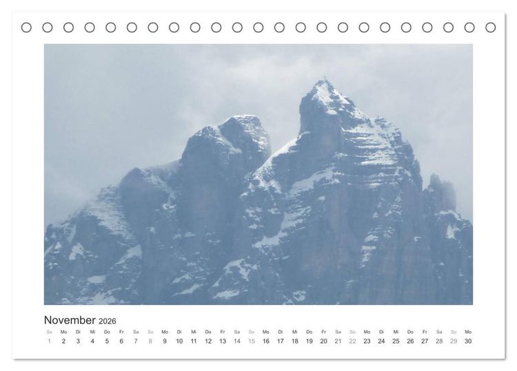 Produktbild: Die sch&ouml;nsten Gipfel der Alpen - Giganten aus Fels und Eis (Tischkalender 2026 DIN A5 quer), CALVENDO Monatskalender
