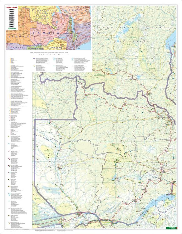 Produktbild: freytag & berndt Stra&szlig;enkarte Sambia 1:1 Mio.