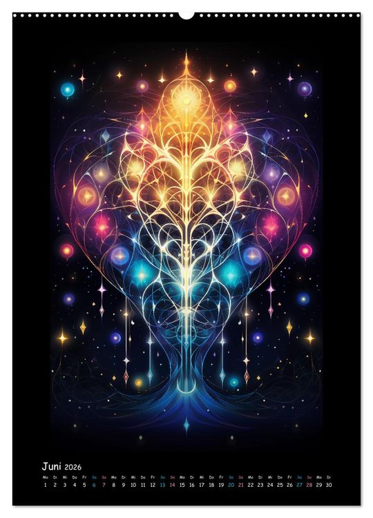 Produktbild: Fractale Mandalas (Wandkalender 2026 DIN A2 hoch), CALVENDO Monatskalender