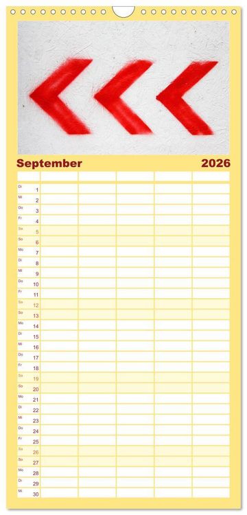 Produktbild: Familienplaner 2026 - Alles in Rot mit 5 Spalten (Wandkalender, 21 x 45 cm) CALVENDO